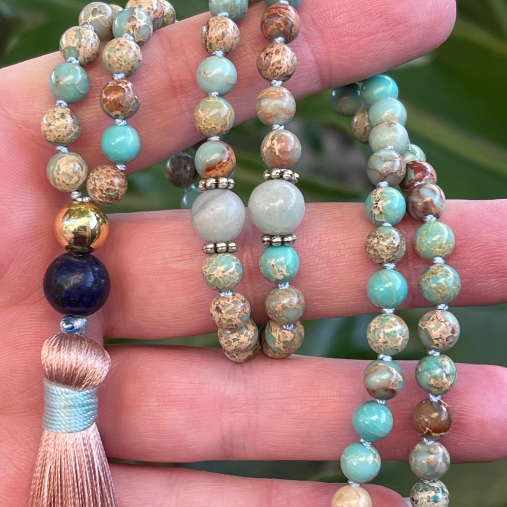 Imperial jasper mala gemstone necklace RE-ENERGIZE - Picture 8 of 9